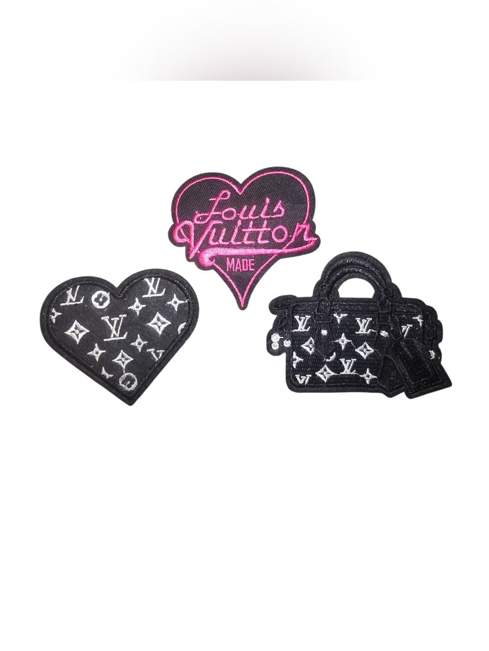 Fashion Designer Heart Iron on Patches 3pc